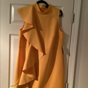 Ruffle Detail Mock Neck Dress